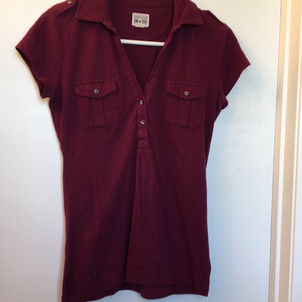 Converse one star maroon polo blouse